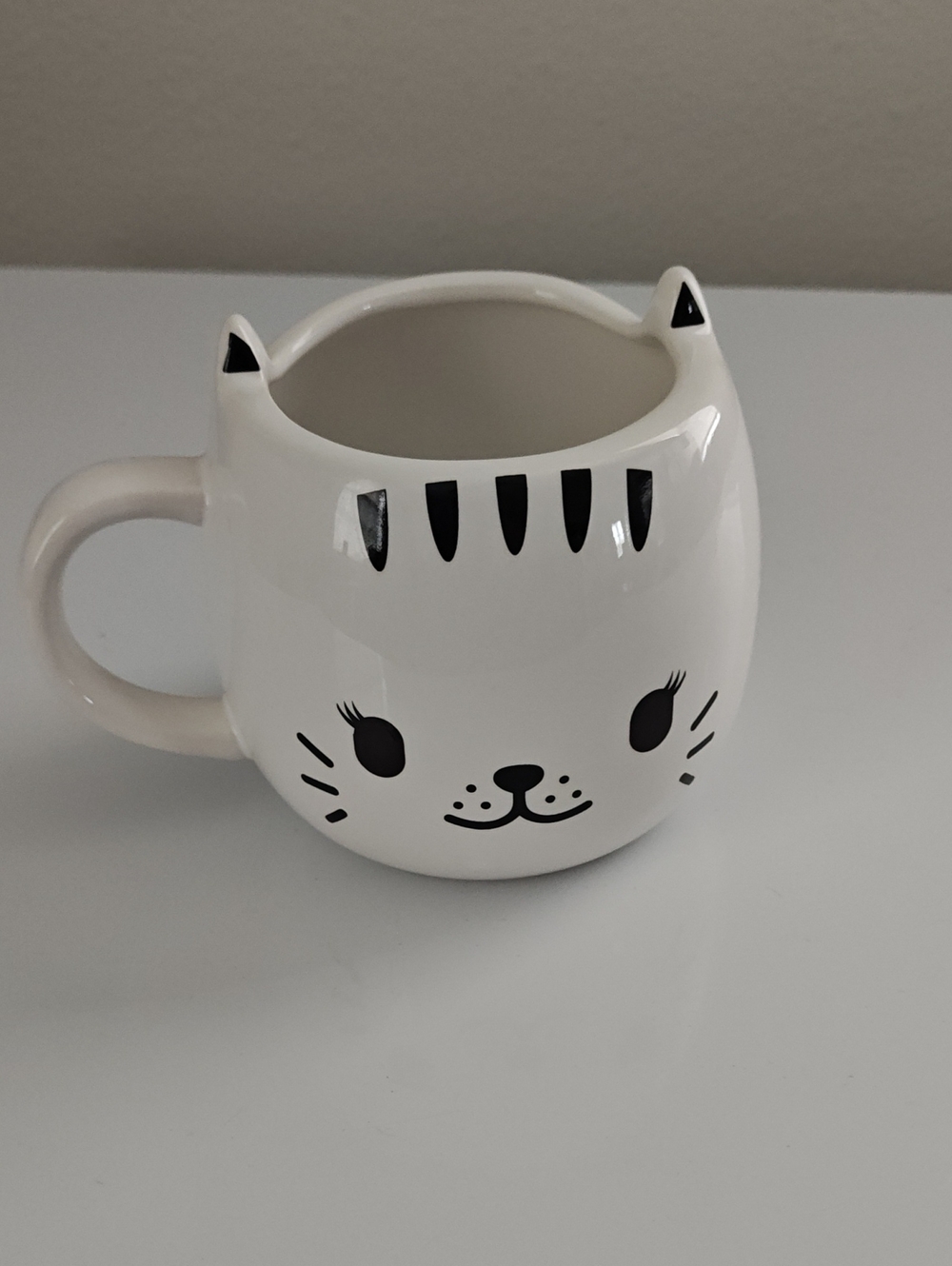 White Cat Face Ceramic Pet Mug - Cute Cat Design